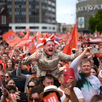 Luton celebrate Premier League promotion with victory parade