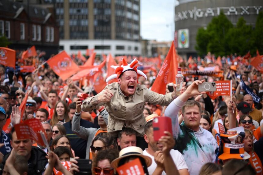 Luton celebrate Premier League promotion with victory parade