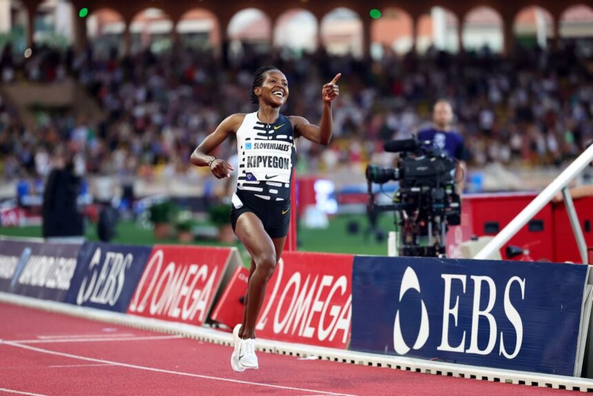 Kenya’s Kipyegon sets women’s mile world record, her third of season