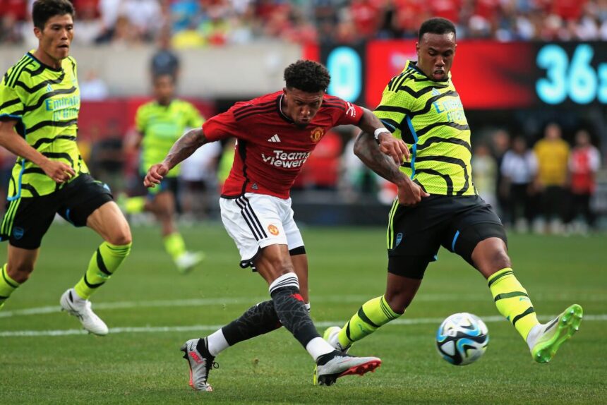 Fernandes and Sancho give United friendly win over Arsenal