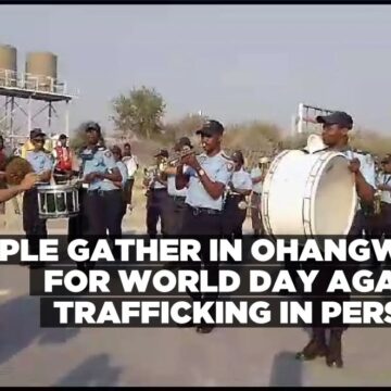 People gather in Ohangwena for World Day Against Trafficking in Persons