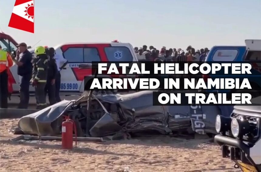 Fatal helicopter arrived in Namibia on trailer