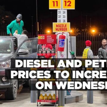 Diesel and petrol prices to increase on Wednesday