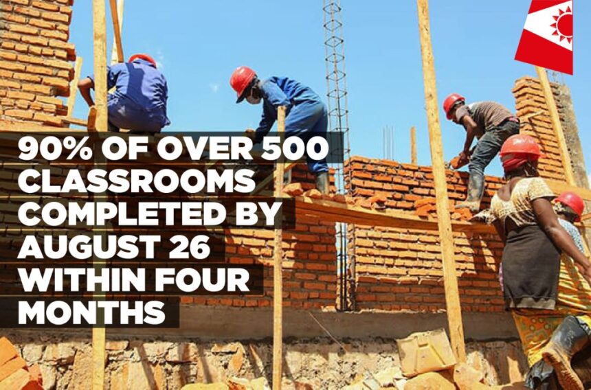 90% of over 500 classrooms completed by August 26 within four months