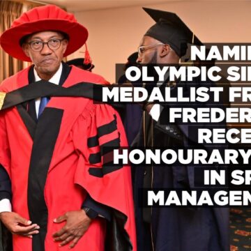 Namibia’s olympic silver medallist Frank Fredericks receives honourary PhD in Sport Management