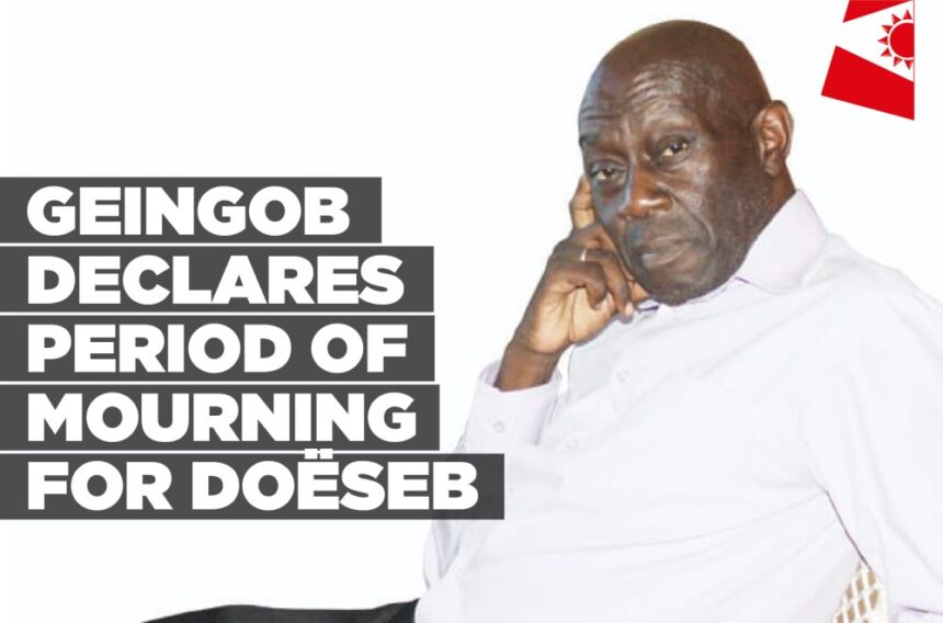 Geingob Declares Period of Mourning for Doëseb