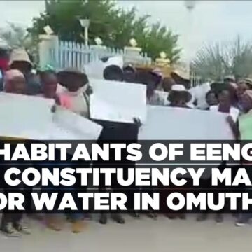 Inhabitants of Eengodi constituency march for water in Omuthiya