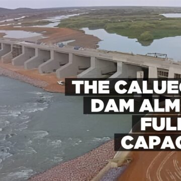 The Calueque Dam almost full to capacity