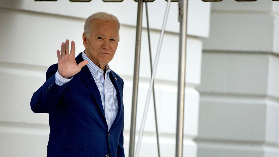 President Biden leaves the White House