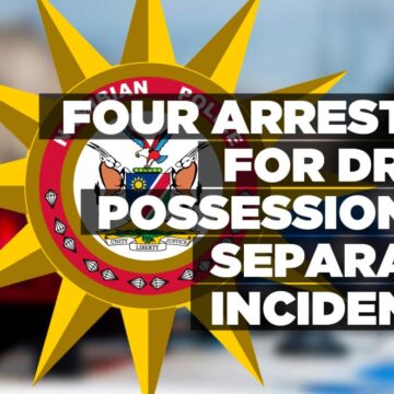 Four arrested for drug possession in separate incidents