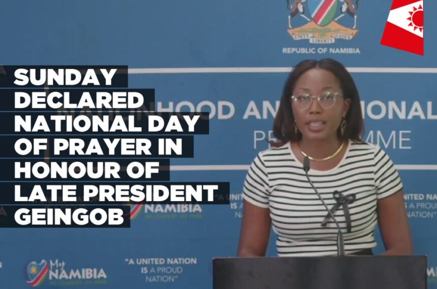 Sunday declared National Day of Prayer in honour of late President Geingob