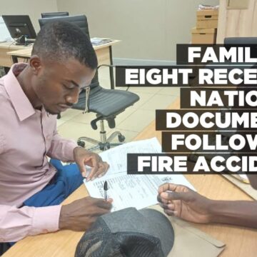 Family of eight receives national documents following fire accident