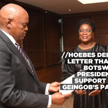 //Hoebes delivers letter thanking Botswana’s president for support after Geingob’s passing